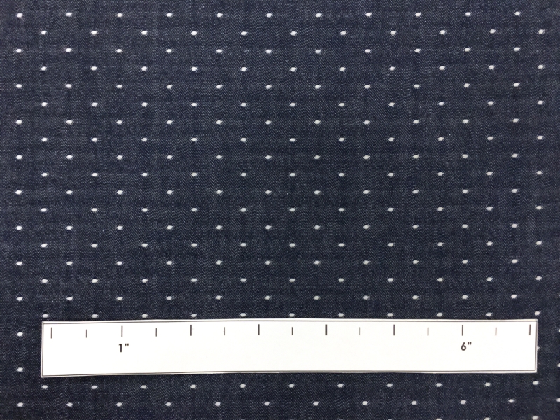 Cotton Chambray Dots in Indigo1