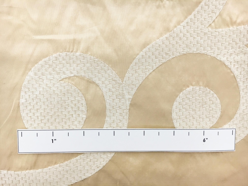 Embroidered Silk Shantung with Large Curls1
