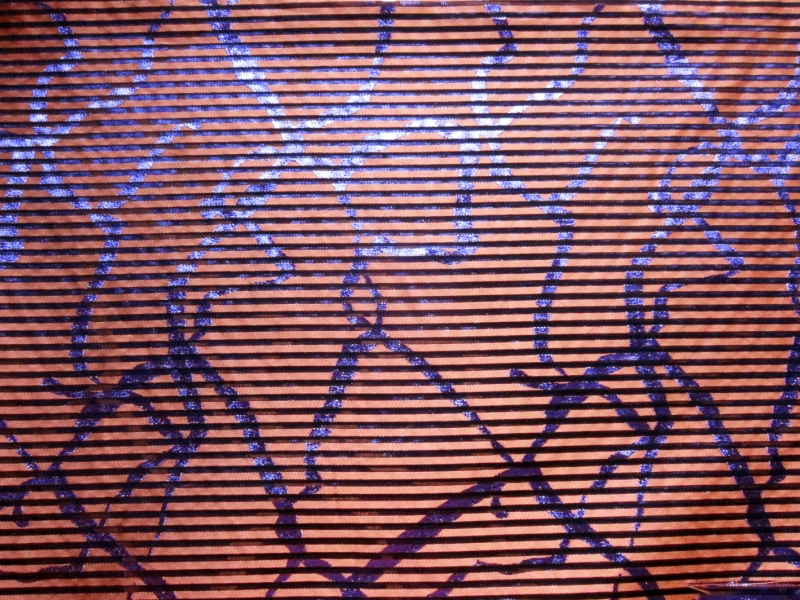 Silk Blend Metallic Stripe Organza0