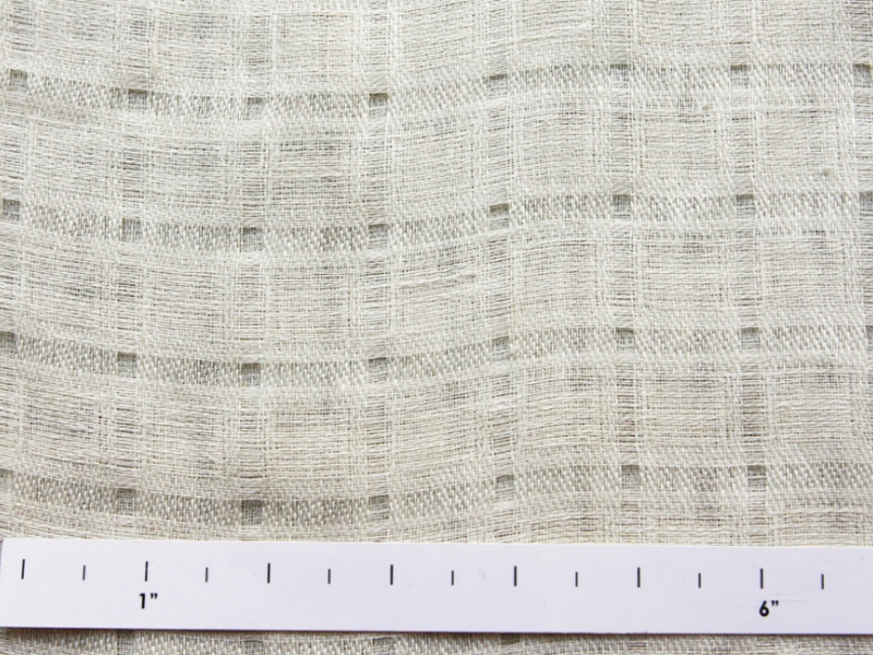 Linen Nylon Novelty Plaid Ecru1