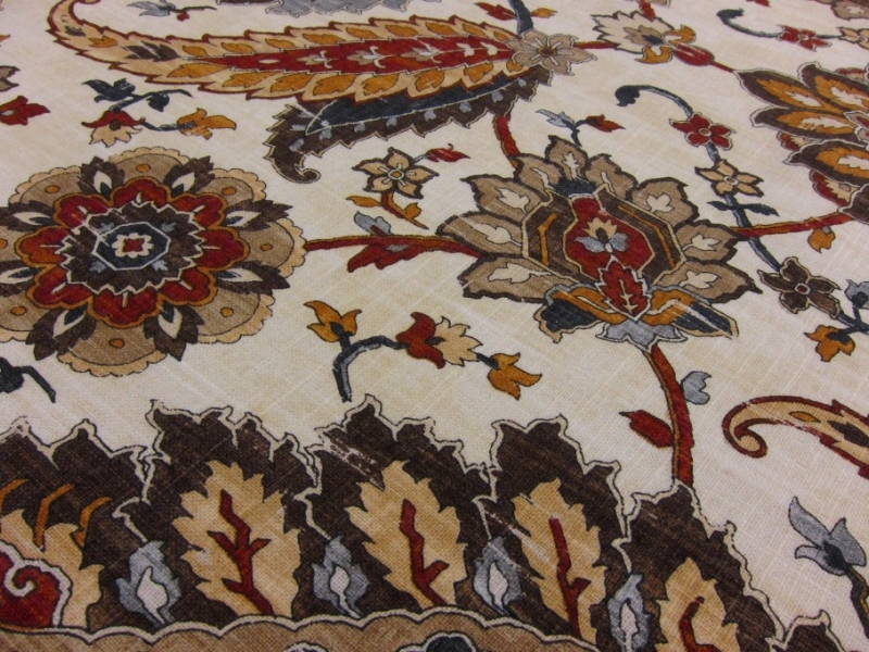 Linen Upholstery Paisley Print2