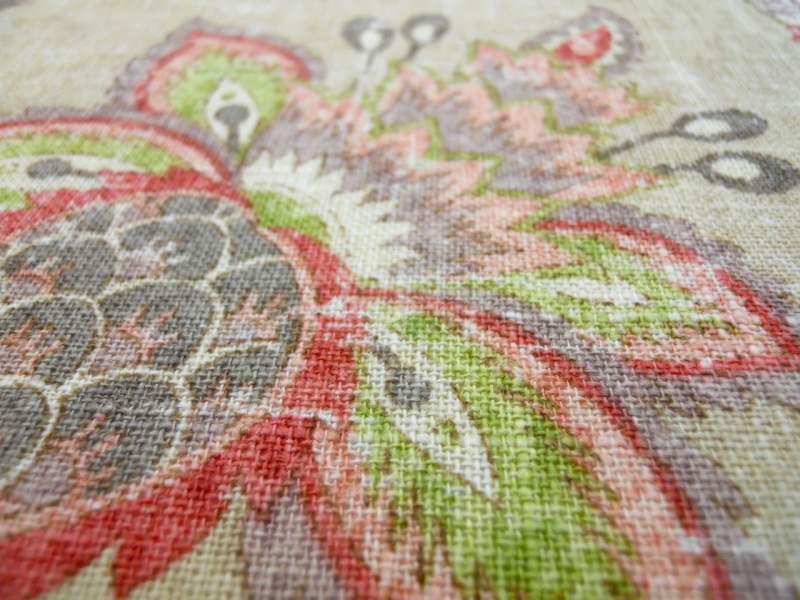 Linen Viscose Upholstery Floral Paisley Print2