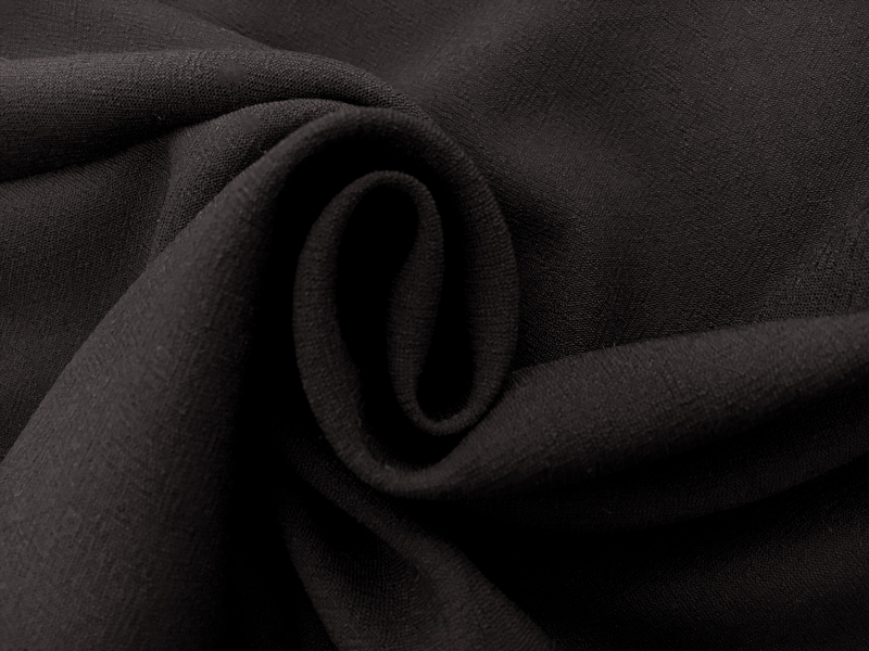 Italian Virgin Wool Challis in Black0