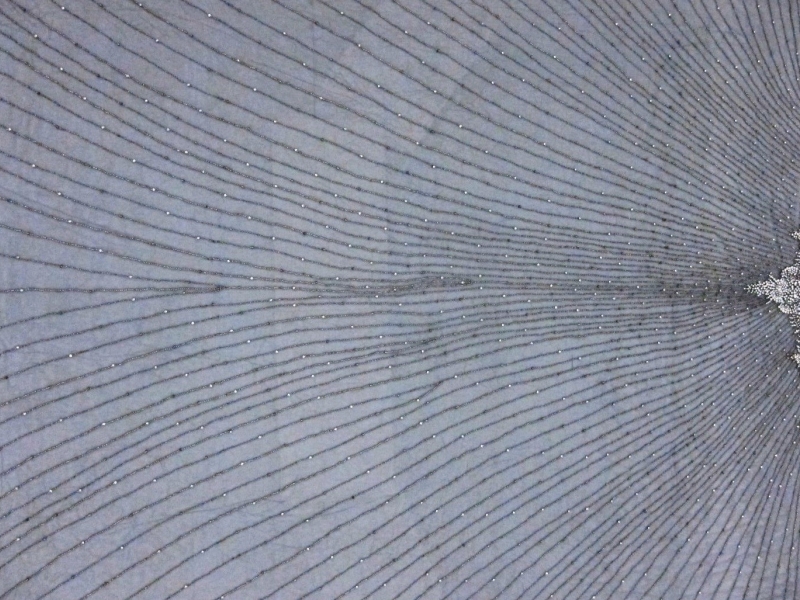 Marguerite Black Crystal Embroidered Tulle Panel0