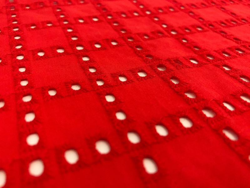 Cotton Eyelet in Tomato2
