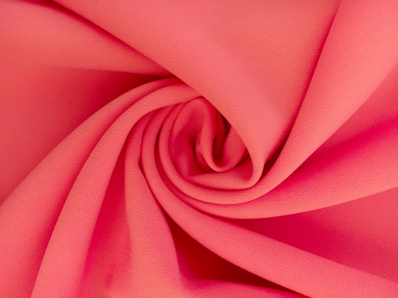 Polyester Stretch Crepe in Bright Papaya0