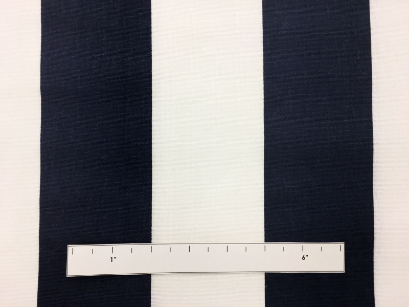 Cotton Canvas 3" Stripe In Navy And White1