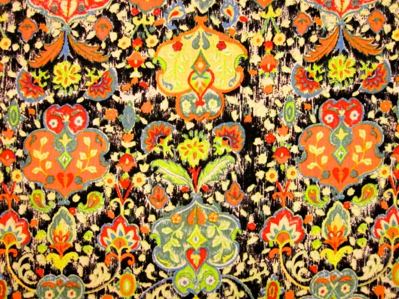 Linen Upholstery Whimsical Deco Print0