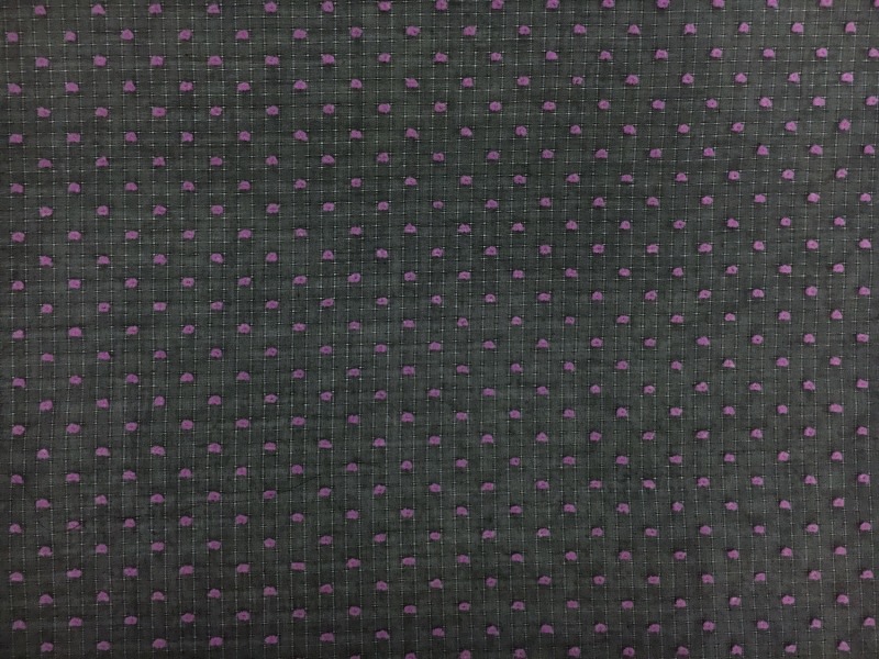 Cotton Plumetis in Black Violet1