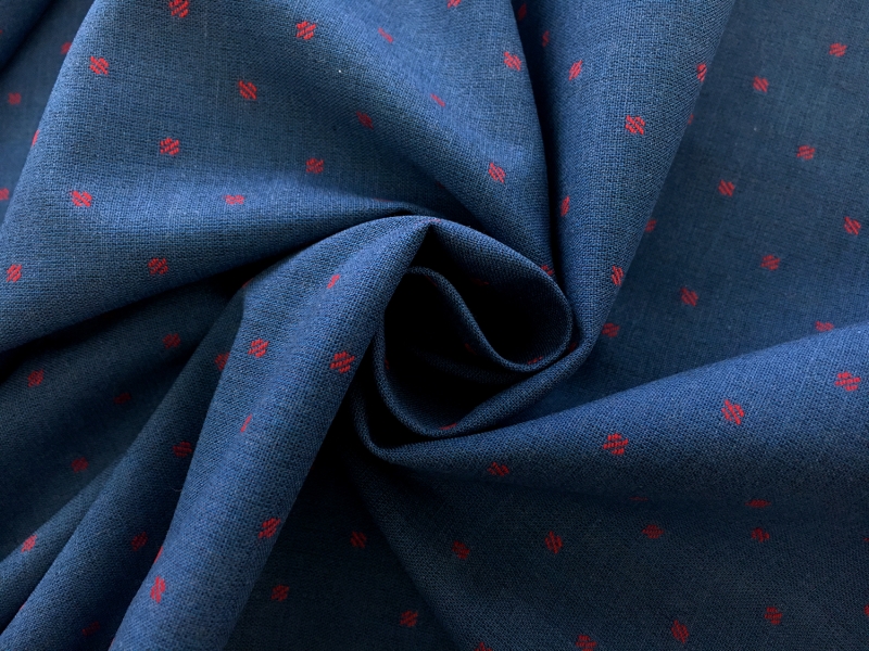 Novelty Cotton Shirting with Dots Repeat1