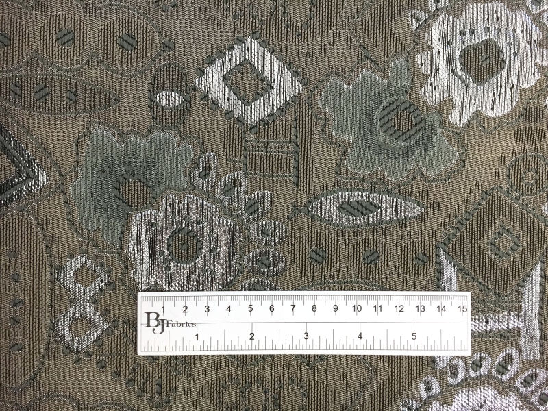 Metallic Brocade with Geometrics and Flowers1