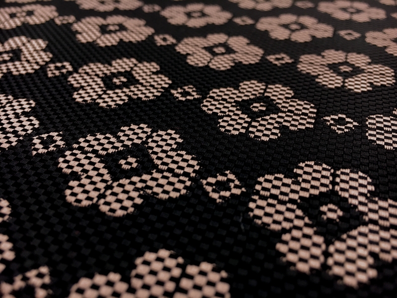 Nylon and Polyester Blend Floral Jacquard0