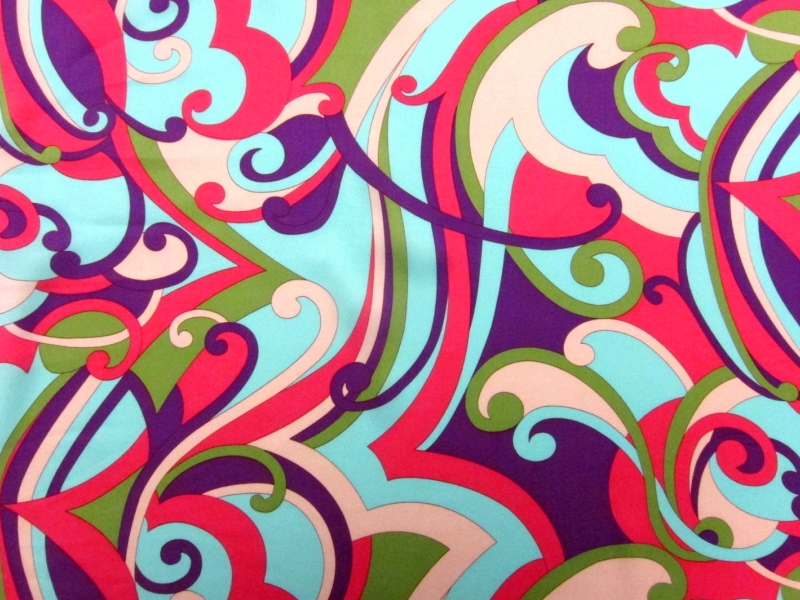 Printed Silk Charmeuse0