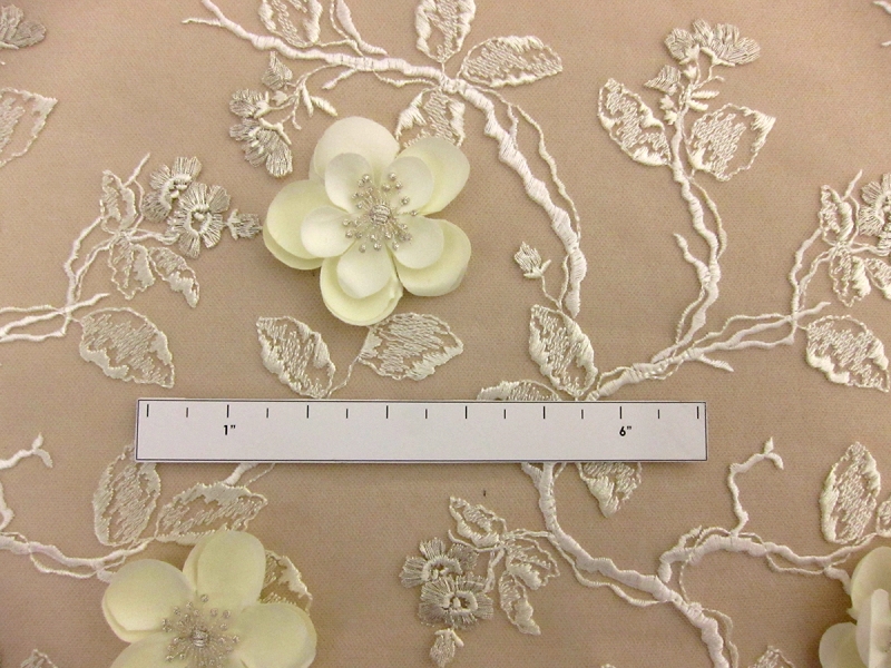 3D Flowers on Embroidered Tulle2