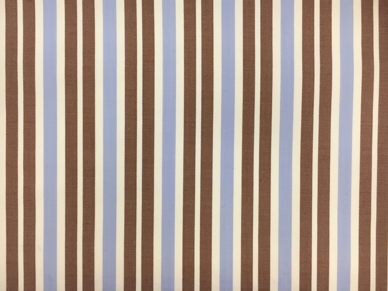 Wool Lycra Suiting Stripe in Brown and Blue0