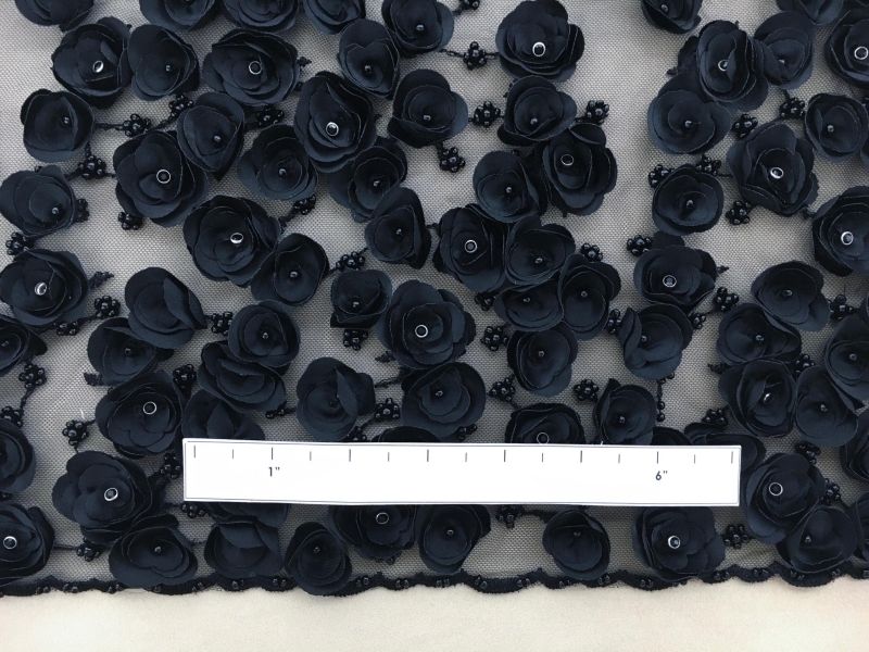 Degradé Embroidery and Flower Appliqués on Tulle1