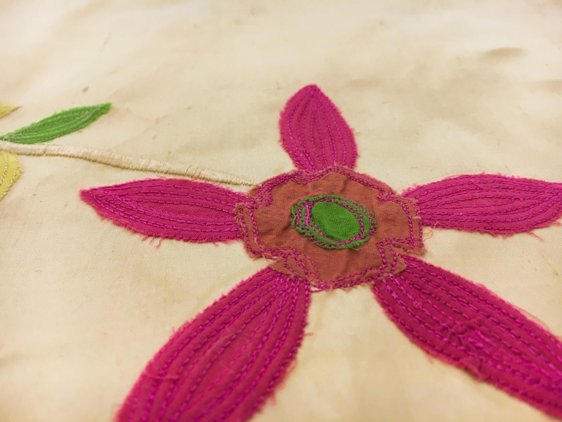 Embroidered Silk Shantung with Floral Motifs2