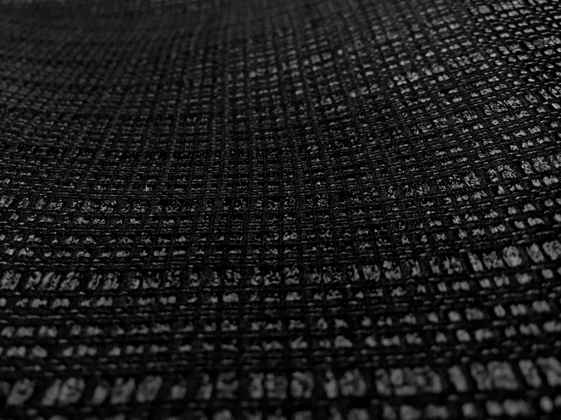 Silk and Viscose Blend Raffia Gazar in Black0