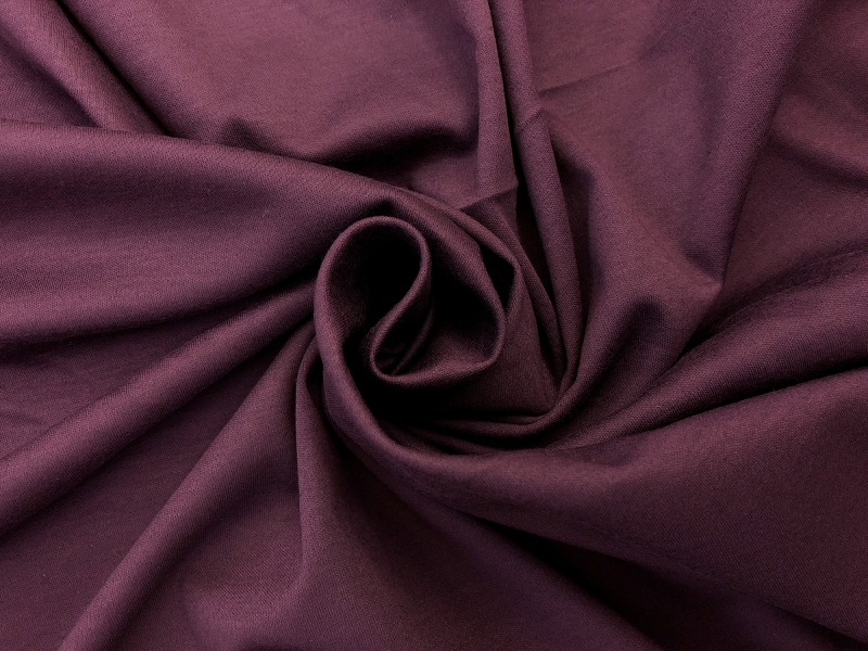 Extrafine Cotton Interlock Knit in Aubergine1