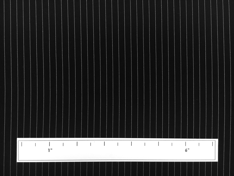 Poly Blend Flat Crepe Pinstripe in Black and White2