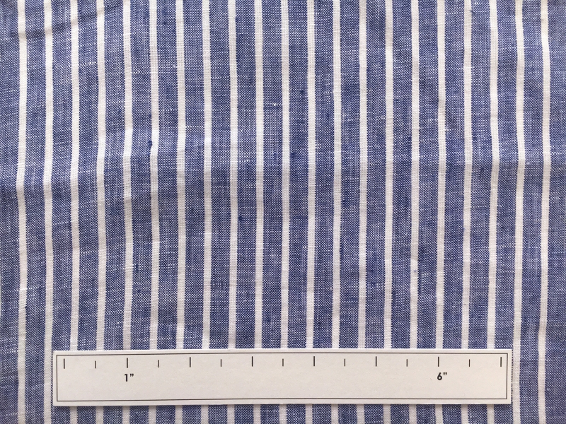 Linen Handkerchief Woven Stripe in Royal3