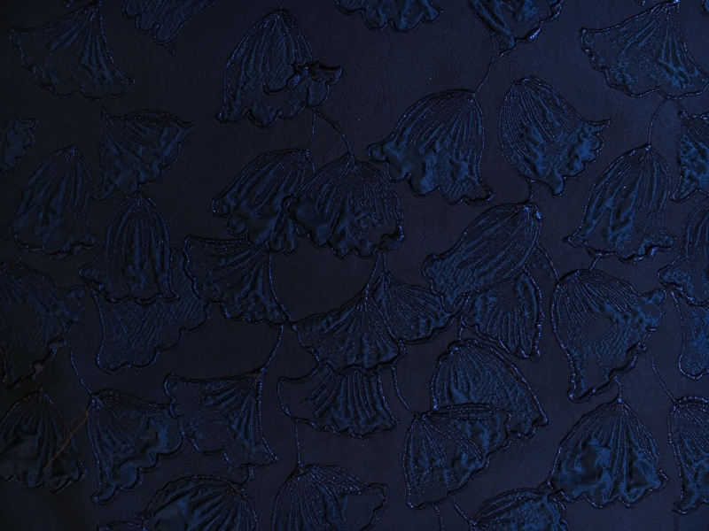 Silk Blend Brocade with Ginkgo Biloba Leaves Jacquard 0