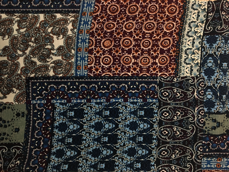 Viscose Challis Patchwork Print 0