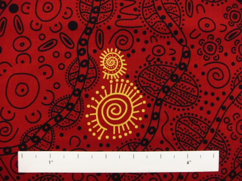 Australian Cotton Print With Aboriginal Motif1