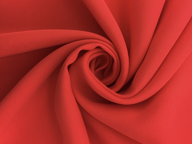 Italian Silk Marocain Crepe in Coral0