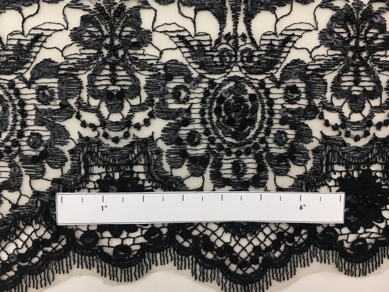 REDUCED Tulle with Embroidered and Sequined Borders1