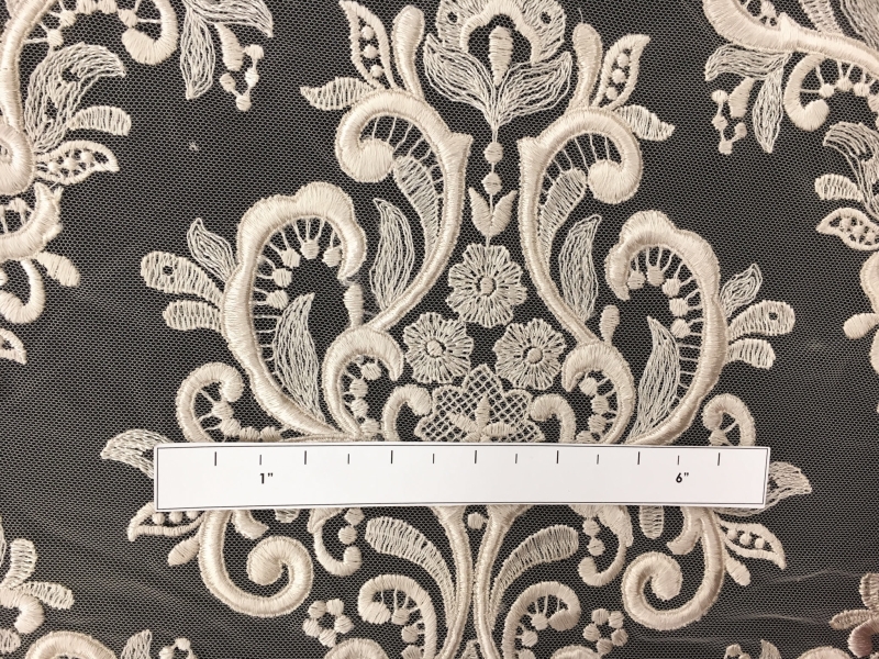 Ornate Embroidered Tulle in Nude2