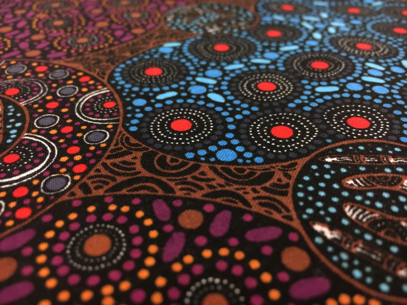 Australian Cotton Print With Aboriginal Motif 2