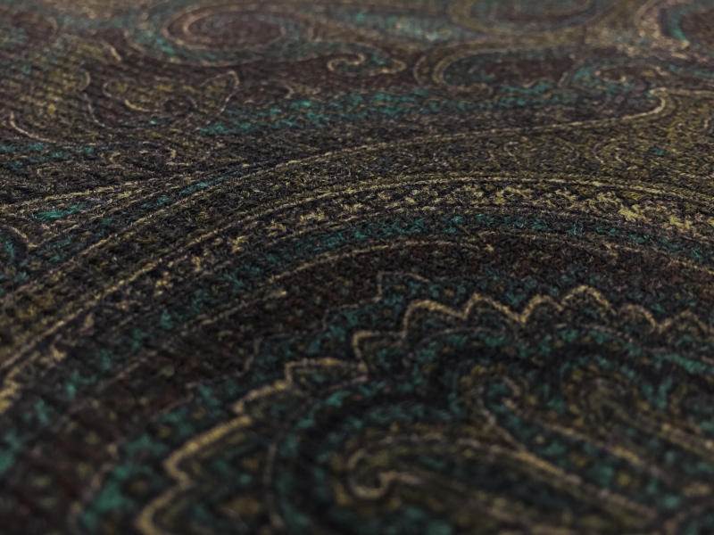 Italian Wool Twill Paisley Print2