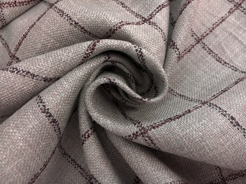 Italian Silk Linen Wool Blend Window Pane in Stone1