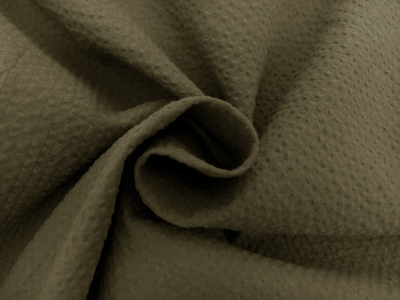 Japanese Cotton Seersucker in Army Green1