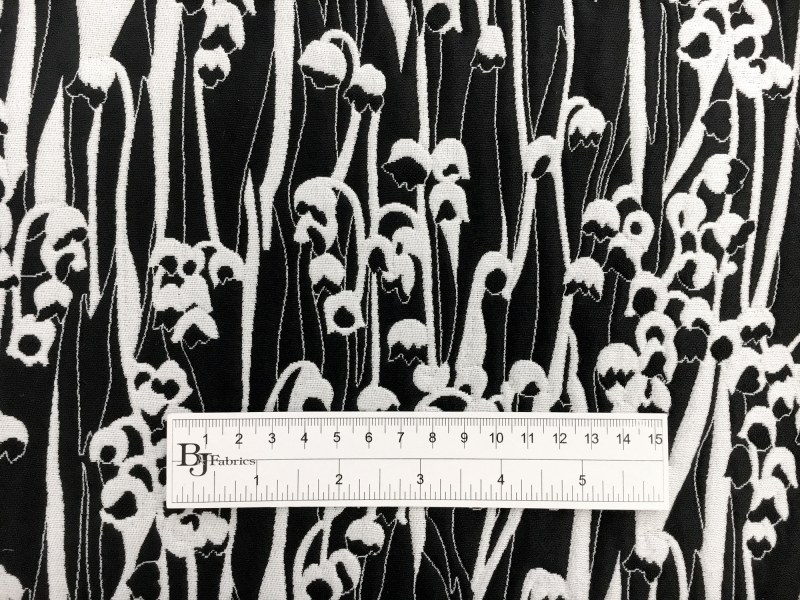 Polyester Nylon and Cotton Blend Brocade with Blossoms1