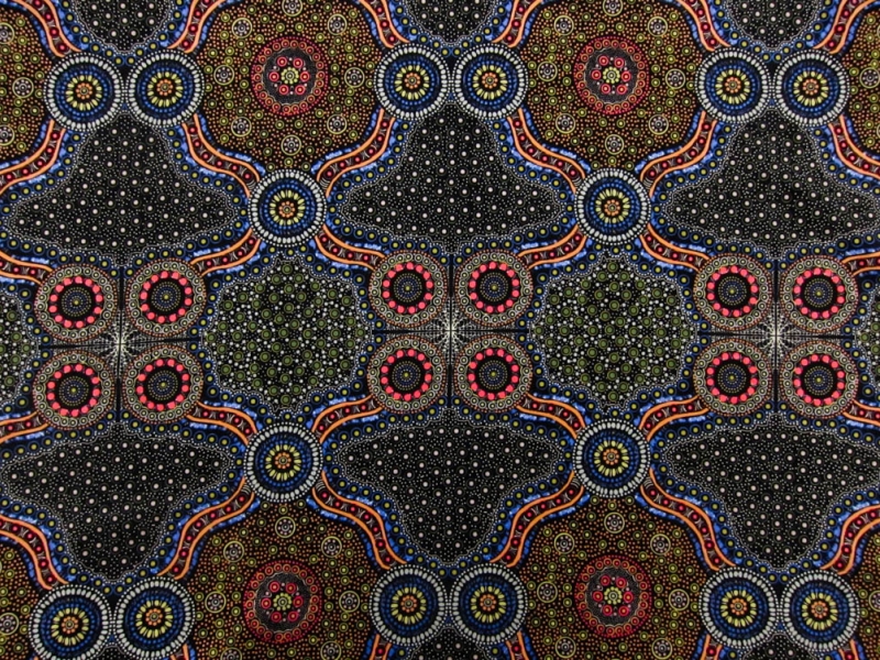 Australian Cotton Print With Aboriginal Motif0