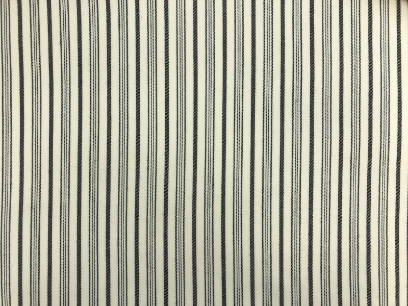 Wool Lycra Suiting Stripe in Cream and Black0