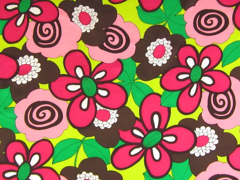 Printed Silk Charmeuse with Vibrant Illustrated Flowers0