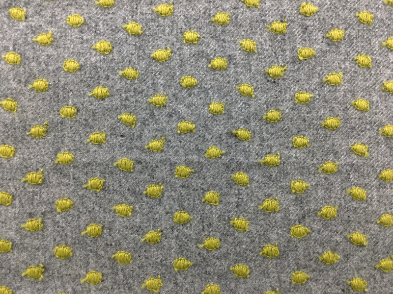 Cotton Wool Flannel With Embroidered Dots0