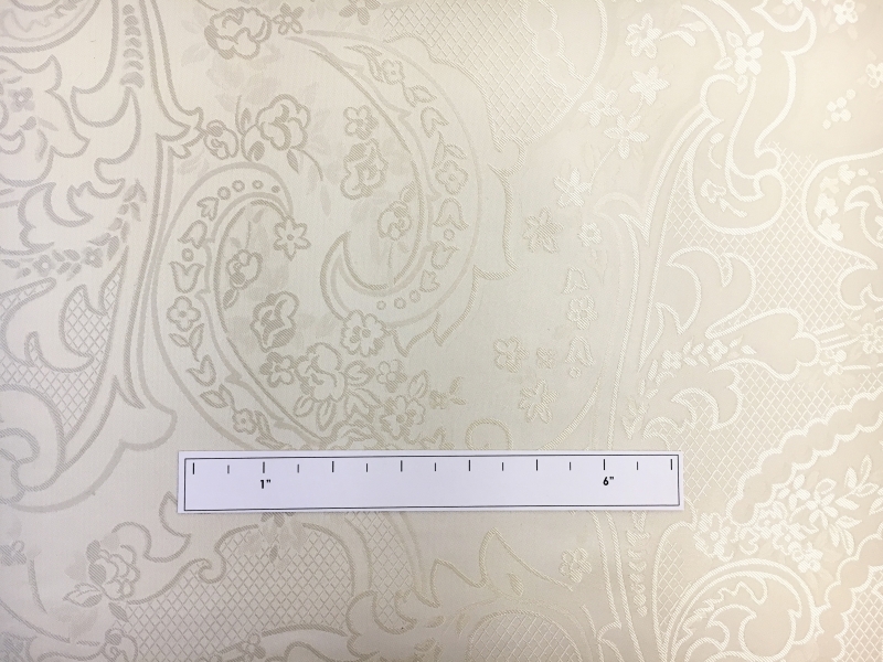 Eggshell Silk Brocade with Deconstructed Paisleys and Florals1