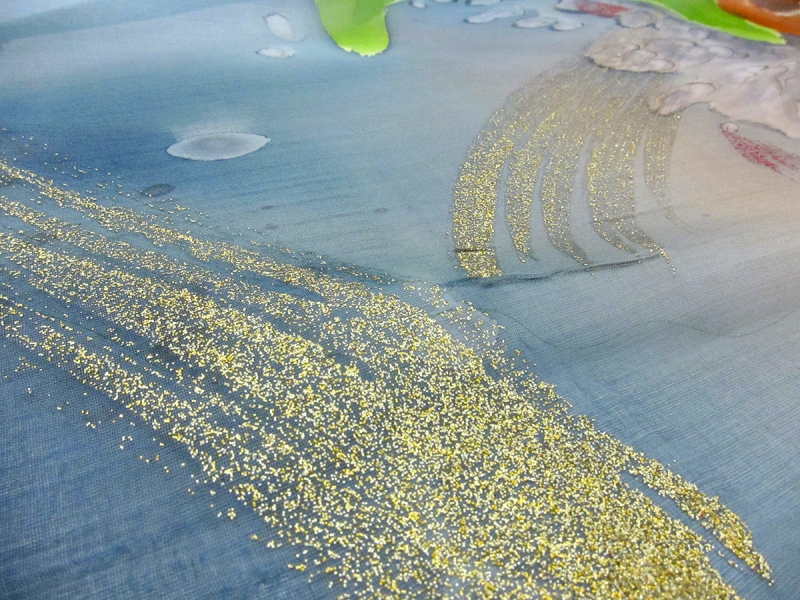 Printed Metallic Silk Chiffon 1