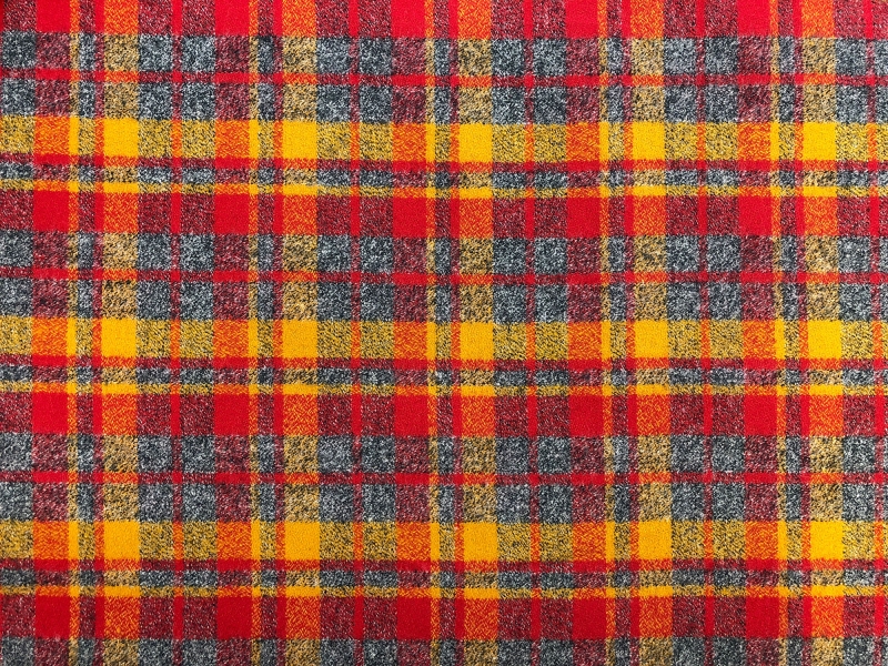 Cotton Mammoth Flannel Plaid in Crimson Pumpkin Grey0