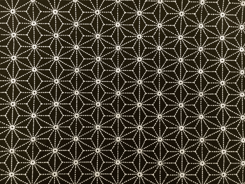 Japanese Textured Cotton Print  With Pinstripe Stars0