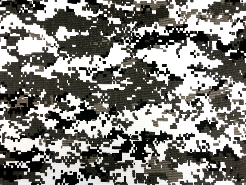 Taupe Pixel Camouflage Cotton Twill0
