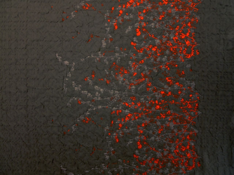 Metallic Silk Blend Lamé Organza Cloqué Panel0