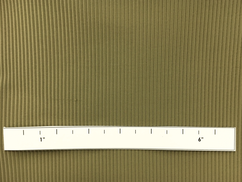 Italian Cotton and Acetate Ottoman in Light Olive1