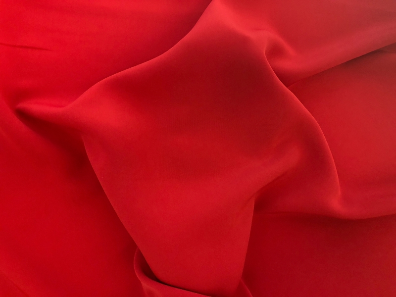 Polyester Powder Crepe De Chine in Red2