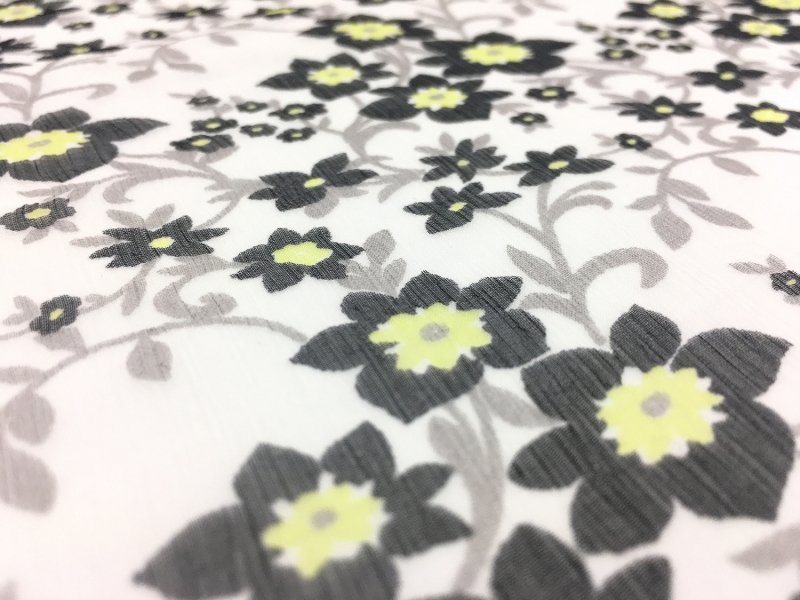 Italian Silk Chiffon With Floral Print2