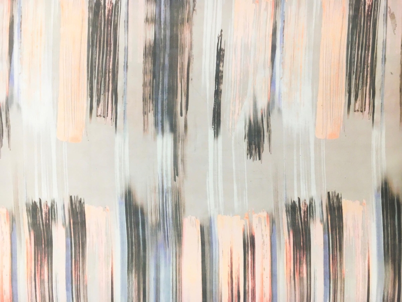 Printed Silk Organza with Abstract Stripes0